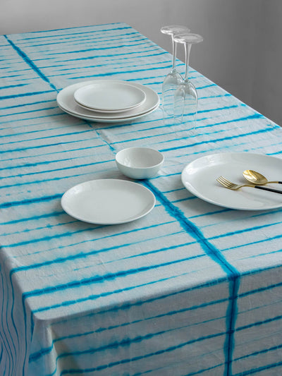 Light Blue Tie & Dye Table Cover