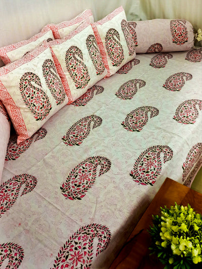 Pink Color Paisley boota print cotton Diwan Set