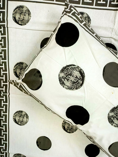 Black & white Polka dots Saganeri Double bedsheet