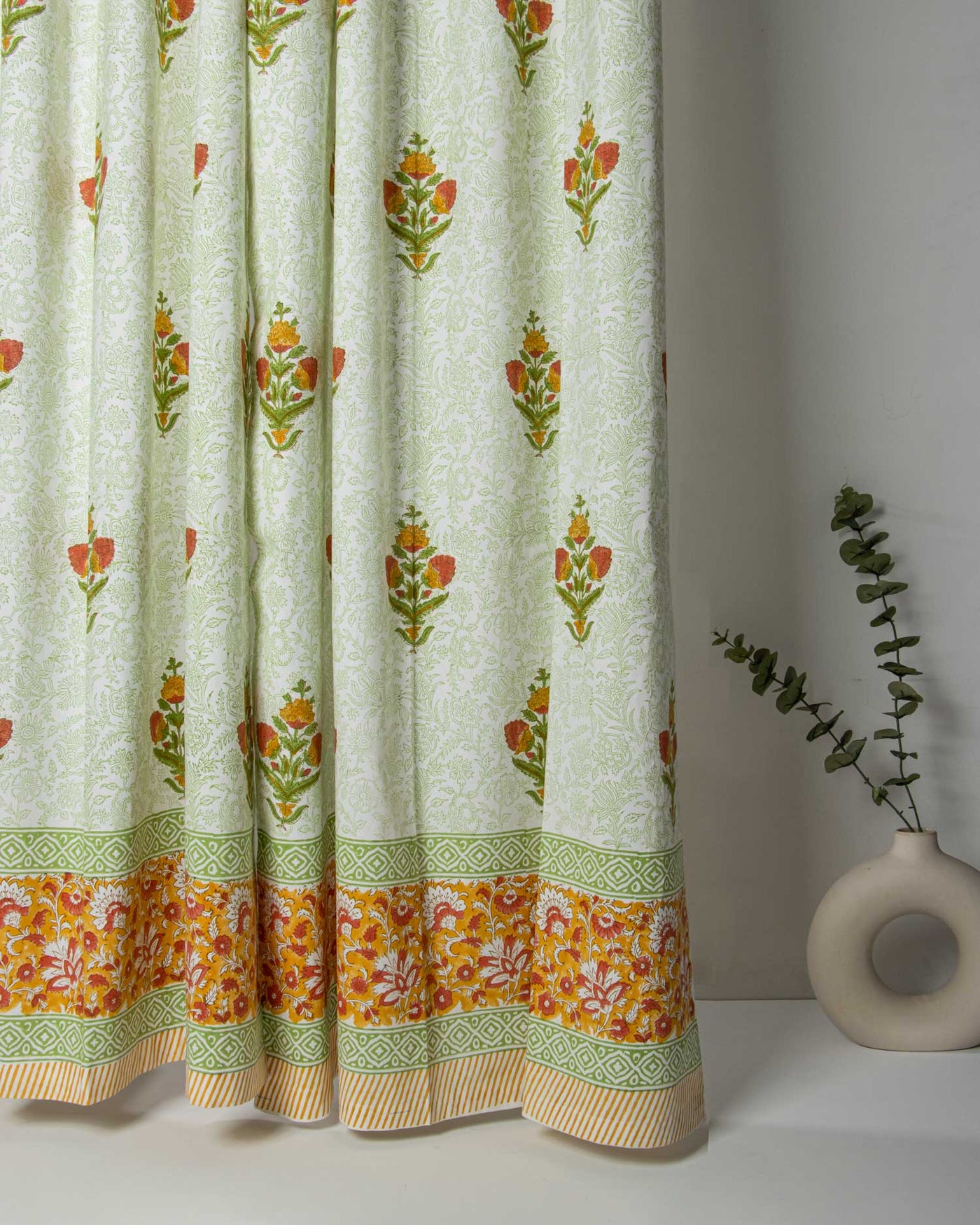 Jewel boota design Curtain with paani jaal & Gadh border
