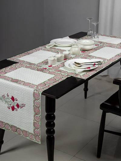 Red Boota Table Mat & Napkin set with Runner