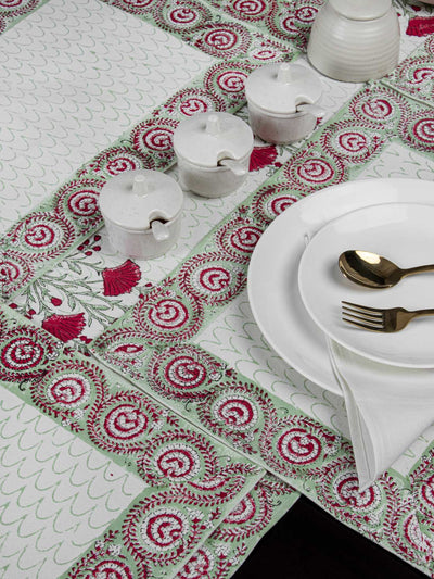 Red Boota Table Mat & Napkin set with Runner