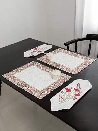 Red Boota Table Mat & Napkin set
