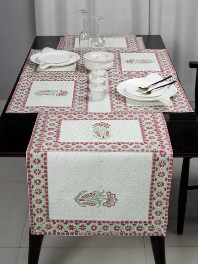 Red Motif Table Mat & Napkin set with Runner