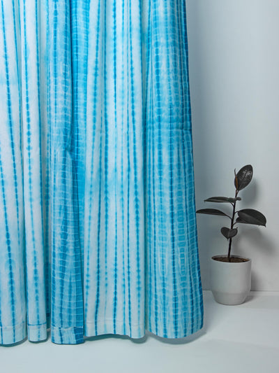 Light Blue Tie & Dye print Curtain