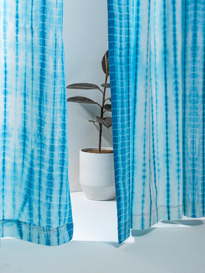 Light Blue Tie & Dye print Curtain