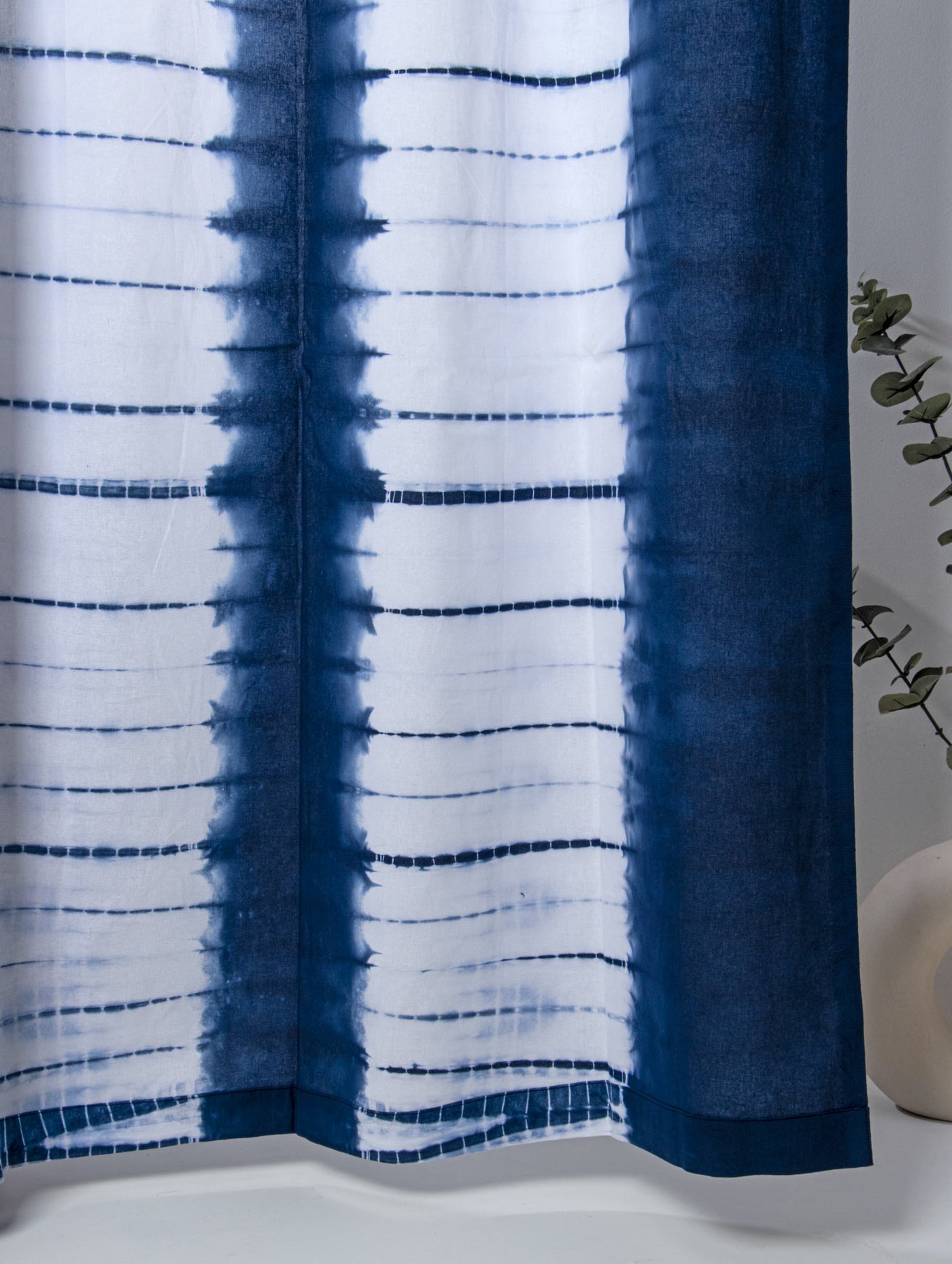 Dark Blue Tie & dye print Curtain